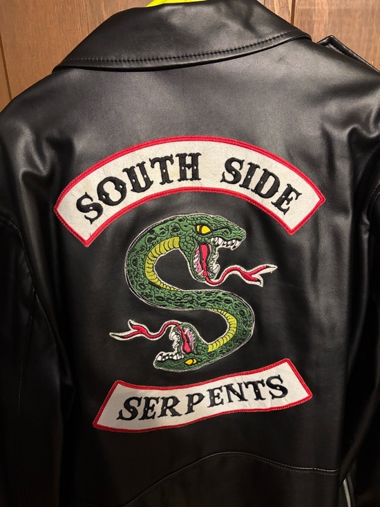 Black Faux Leather Moto Jacket for Men - Picture 3 of 5